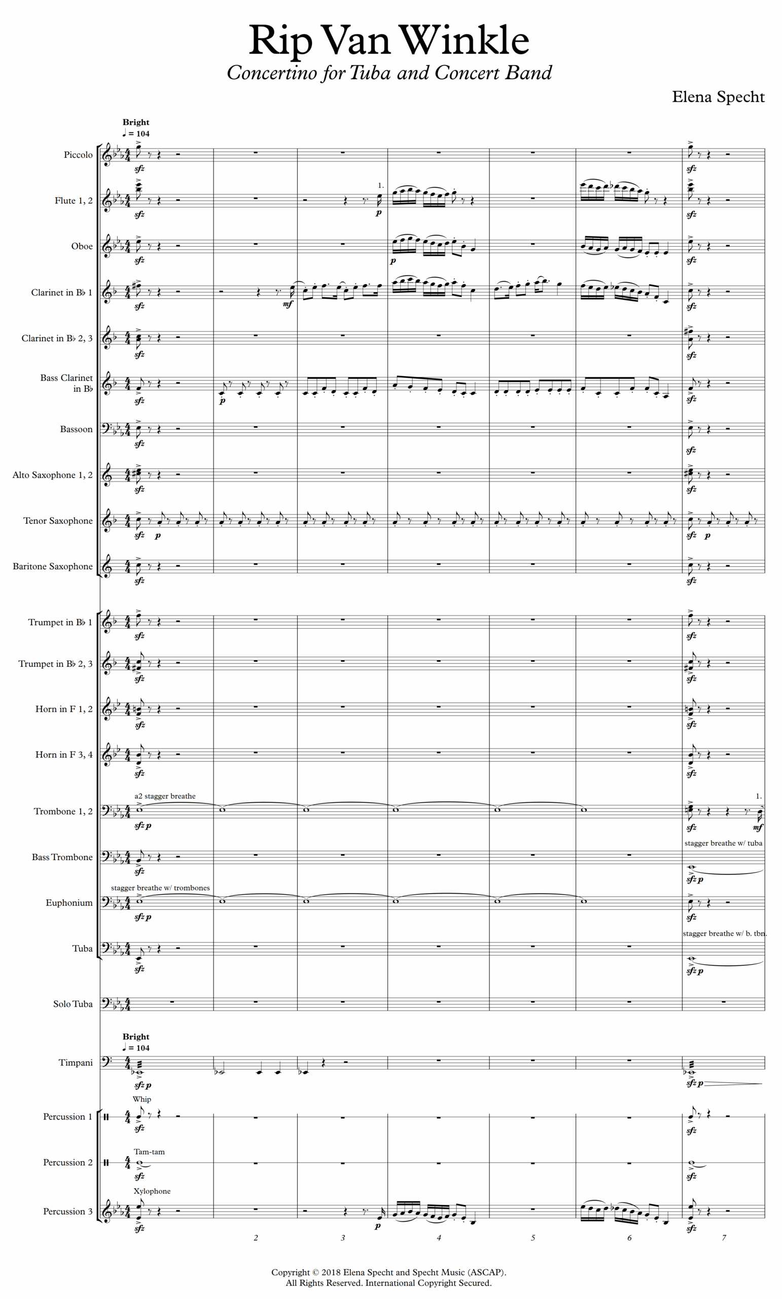 Rip Van Winkle: Concertino for Tuba and Band - Image 2